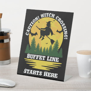 Halloween Kaution Hexe überquert flying Broomstick Sockelschild