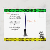 Halloween-Kautionsband hinter der Wand gefangen Postkarte (Rückseite)