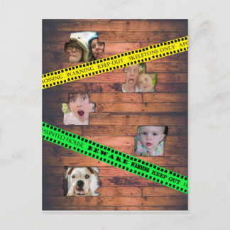 Halloween-Kautionsband hinter der Wand gefangen Postkarte