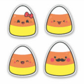 Halloween Kawaii Candy Corn Family Sticker Pack (Vorderseite)