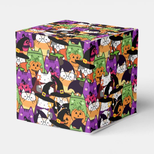 Halloween Kawaii Cat Pattern Geschenkschachtel (Rückseite)