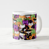 Halloween Kawaii Cat Pattern Jumbo-Tasse (Vorderseite Rechts)
