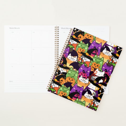 Halloween Kawaii Cat Pattern Planer (Anzeige)