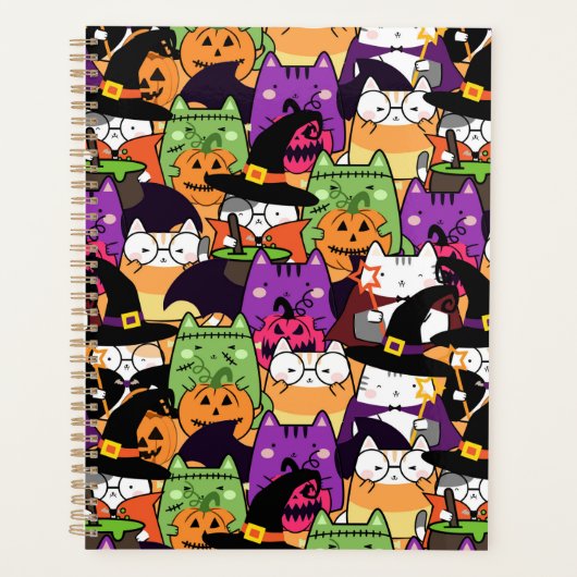 Halloween Kawaii Cat Pattern Planer (Vorderseite)