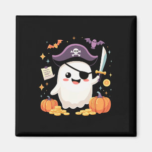 Halloween Kawaii-Geist als Pirat verkleidet zum Gr Magnet