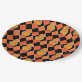 Halloween Kawaii Jack-o-Laterne-Raute Pappteller (Schrägansicht)