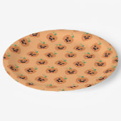 Halloween Kawaii-Kürbismuster Pappteller (Schrägansicht)