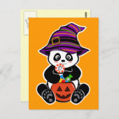 Halloween kawaii Panda mit Bonbons Postkarte (Vorne/Hinten)