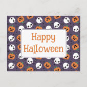 Halloween Kawaii Pattern Feiertagspostkarte (Vorderseite)