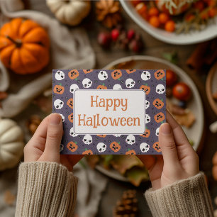 Halloween Kawaii Pattern Feiertagspostkarte