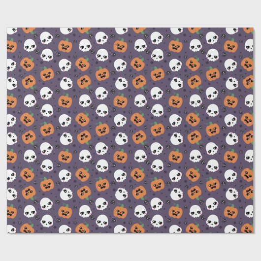 Halloween Kawaii Pattern Geschenkpapier (Flach)