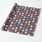 Halloween Kawaii Pattern Geschenkpapier (Ungerollt)