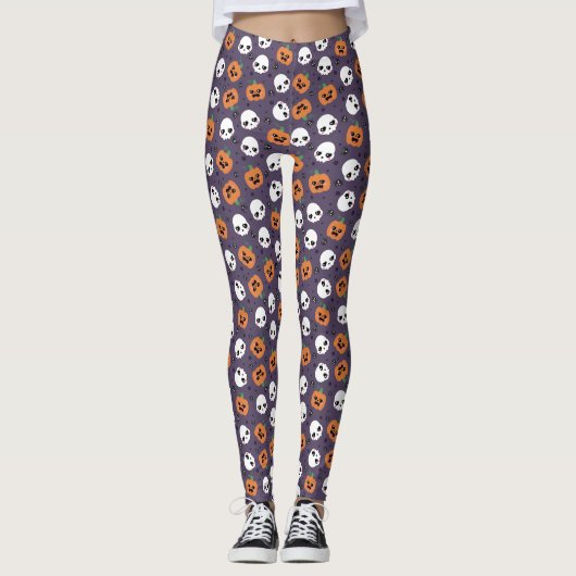 Halloween Kawaii Pattern Leggings (Vorderseite)
