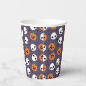 Halloween Kawaii Pattern Pappbecher (Rechts)