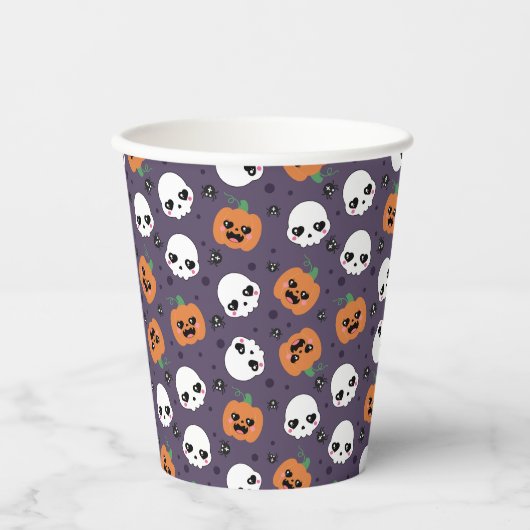Halloween Kawaii Pattern Pappbecher (Vorderseite)