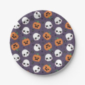 Halloween Kawaii Pattern Pappteller (Vorderseite)