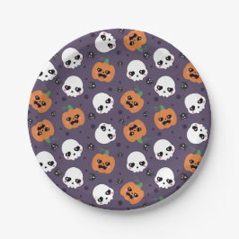 Halloween Kawaii Pattern Pappteller