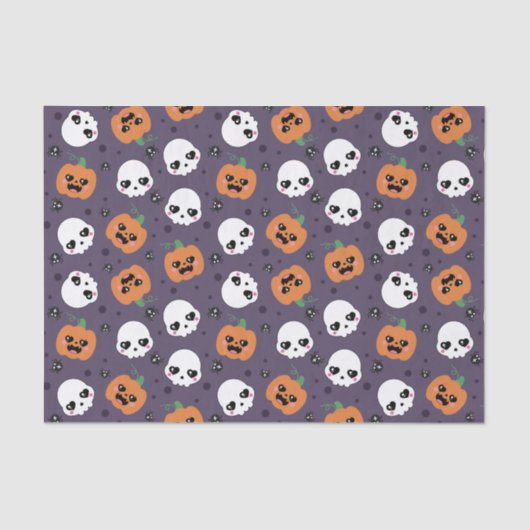 Halloween Kawaii Pattern Seidenpapier (Vorderseite)