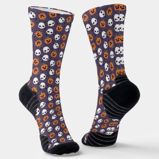 Halloween Kawaii Pattern Socken (Gewinkelt)