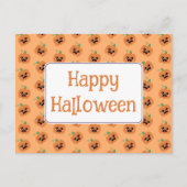 Halloween Kawaii Pumpkins Pattern Feiertagspostkarte (Vorderseite)