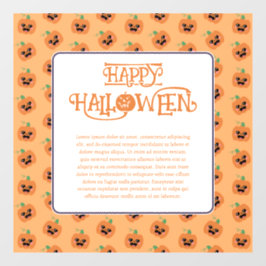 Halloween Kawaii Pumpkins Pattern Fensteraufkleber