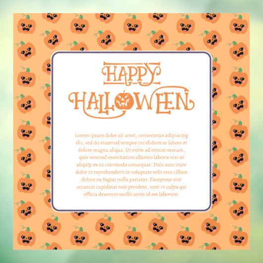 Halloween Kawaii Pumpkins Pattern Fensteraufkleber (Blatt 3)