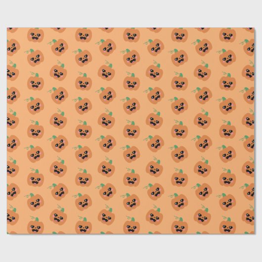 Halloween Kawaii Pumpkins Pattern Geschenkpapier (Flach)