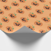 Halloween Kawaii Pumpkins Pattern Geschenkpapier (Ecke)