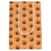 Halloween Kawaii Pumpkins Pattern Mittlere Geschenktüte (Rückseite)