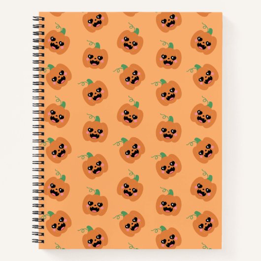 Halloween Kawaii Pumpkins Pattern Notizblock (Vorderseite)