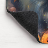 Halloween Keeshond mit Pumpkins Beängstigend Mousepad (Ecke)