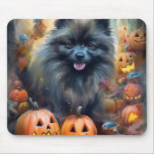 Halloween Keeshond mit Pumpkins Beängstigend Mousepad (Vorne)