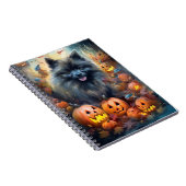 Halloween Keeshond mit Pumpkins Beängstigend Notizblock (Rechte Seite)