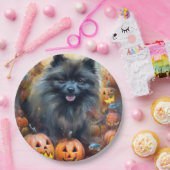 Halloween Keeshond mit Pumpkins Beängstigend Pappteller (Party)
