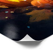 Halloween Keeshond mit Pumpkins Beängstigend Poster (Ecke)