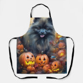 Halloween Keeshond mit Pumpkins Beängstigend Schürze (Vorderseite)