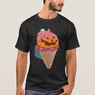 Halloween-Kegel Pumpkin Würmer Eiscreme T-Shirt