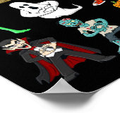 Halloween Keke tanzt Skelett und Monster Boys Poster (Ecke)