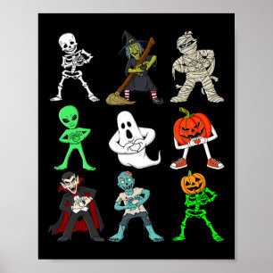 Halloween Keke tanzt Skelett und Monster Boys Poster