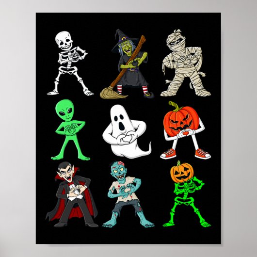 Halloween Keke tanzt Skelett und Monster Boys Poster (Vorne)