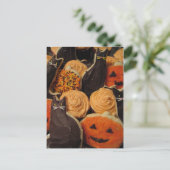 Halloween Kekse Katzen und Kürbis Postkarte (Stehend Vorderseite)