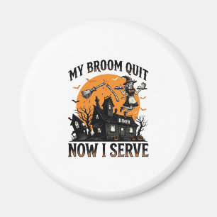 Halloween-Kellnerin-Shirt Besen Zerbrochen Humor_1 Magnet