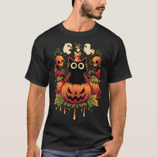 Halloween-Kerzen-Trick - Herbstkatze T-Shirt