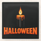 Halloween-Kerzenflamme Glasuntersetzer (Vorderseite)