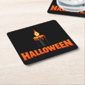 Halloween-Kerzenflamme Rechteckiger Pappuntersetzer (angewinkelt)