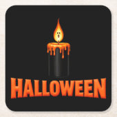 Halloween-Kerzenflamme Rechteckiger Pappuntersetzer (Vorderseite)