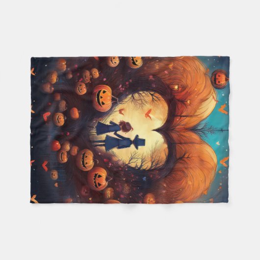 Halloween Kid Friendly Fleecedecke (Vorderseite (Horizontal))