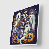 Halloween Kids Adventure - Vintages Design Quadratische Wanduhr (Winkel)