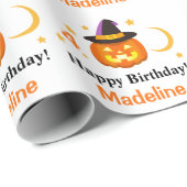 Halloween Kids benennen Kind's Geburtstag personal Geschenkpapier (Rolleneckpunkt)