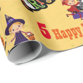 Halloween Kids benennen Kind's Geburtstag personal Geschenkpapier (Rolleneckpunkt)